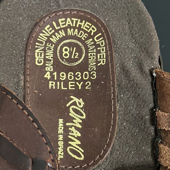 Romano Riley 2 Brown Leather Huarache Style Mules Sz 8.5 - Picture 6 of 7